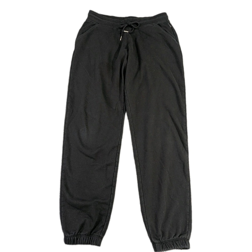 Eddie Bauer Jogger Sweatpants Womens S Black Fleece Lined Casual Athleisure